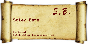 Stier Bars névjegykártya